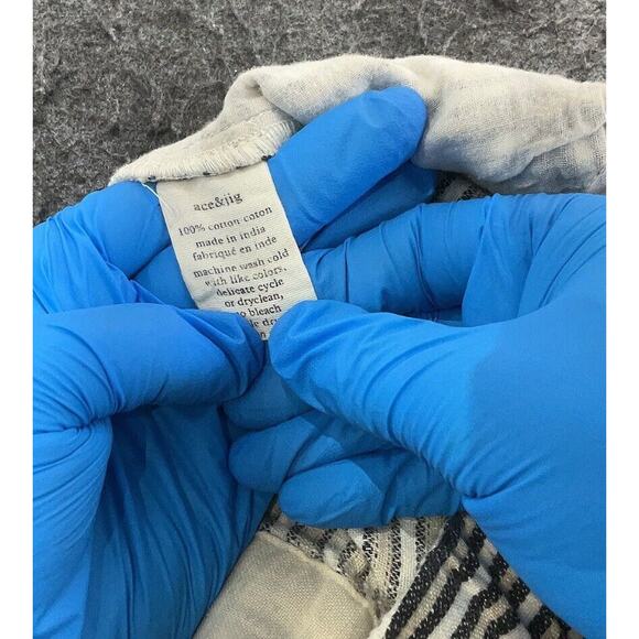 ace & jig Blue White Cotton Stripe Muslin Pull On Pants S - Picture 5 of 5